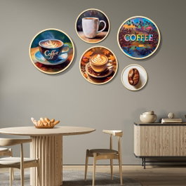 Wallity Yats-16 Conjunto de 5 Cuadros Decorativos Multicolor